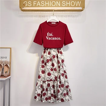 New arrival Runway Fashion Summer Women's Portrait Printing Tshirt + Hgih Waist flower Floral Printing Skirts Female 2pcs Suits
New arrival Runway Fashion Summer Women's Portrait Printing Tshirt + Hgih Waist flower Floral Printing Skirts Female 2pcs Suits