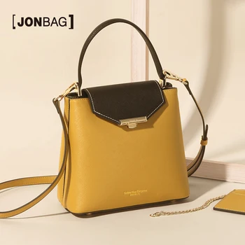 

JONBAG Europe and America ins yellow bucket bag handbag female small bag Messenger bag handbag 2019 new fashion