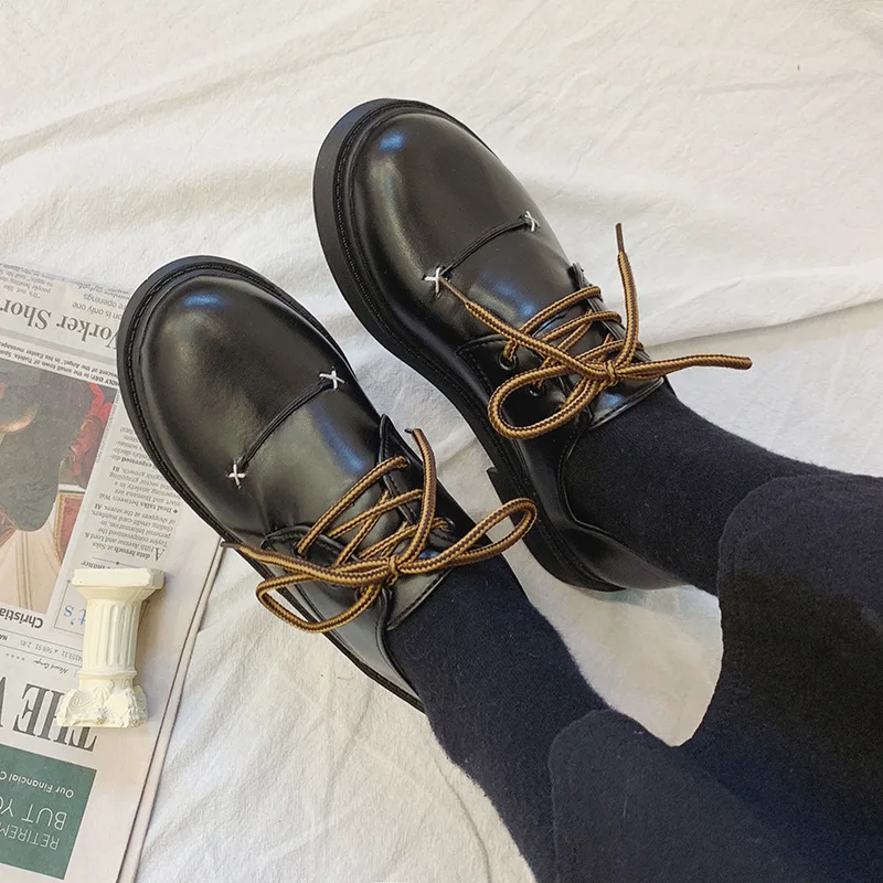 2018 Spring New Style College Style Soft Girl Small Leather Shoes Women's Chunky-Heel Lace-up Shoes England Casual Versatile WOM
2018 Spring New Style College Style Soft Girl Small Leather Shoes Women's Chunky-Heel Lace-up Shoes England Casual Versatile WOM