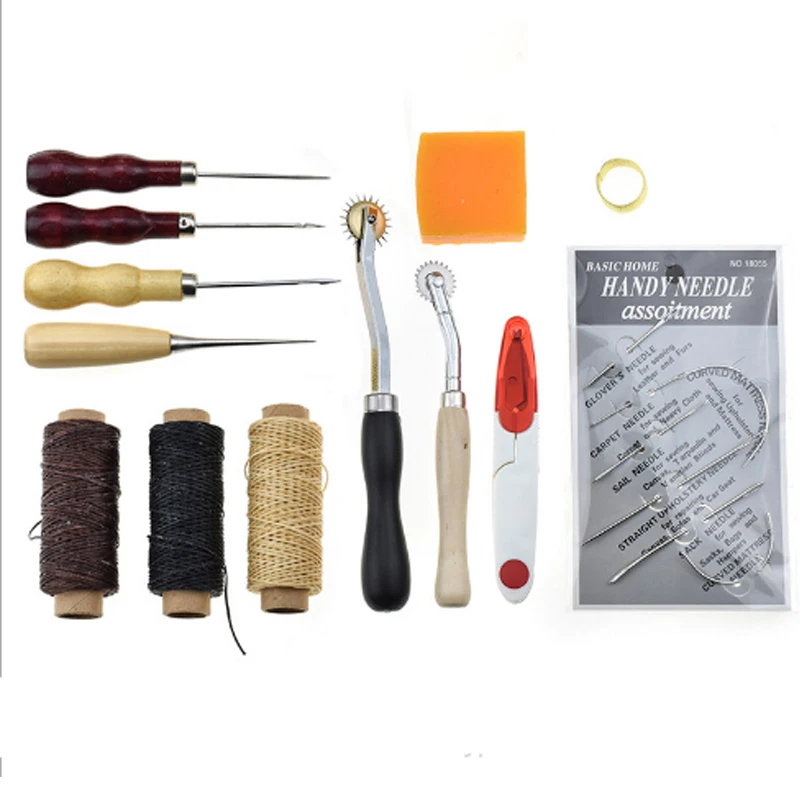13pcs Leather Craft Tools Set Hand Stitching Sewing Kit DIY Flat Wax Rope Needle Thimble Thread Awl Waxed Thimbles
13pcs Leather Craft Tools Set Hand Stitching Sewing Kit DIY Flat Wax Rope Needle Thimble Thread Awl Waxed Thimbles