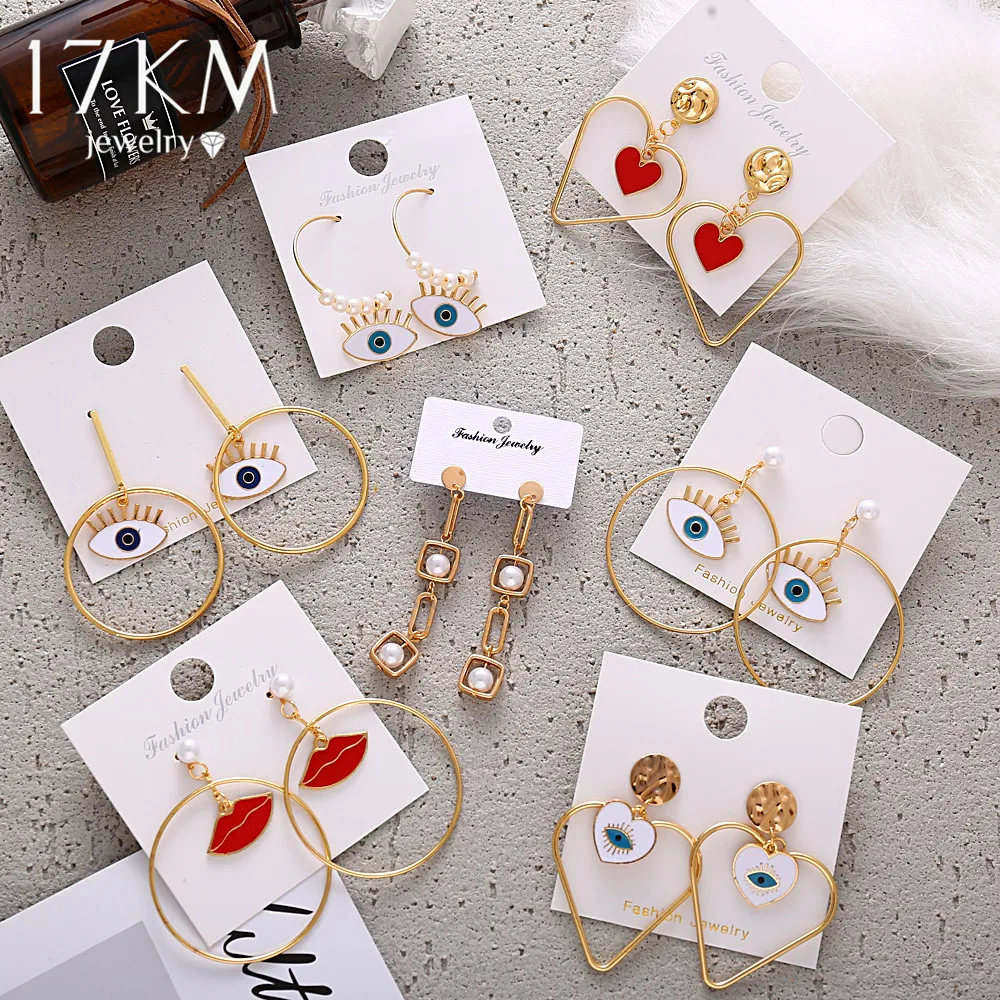 17KM 2020 Gold Pearl Eye Drop Earrings For Women Bohemian Brincos Ear Mouth Heart Round Big Earrings Fashion Jewelry Accessories
17KM 2020 Gold Pearl Eye Drop Earrings For Women Bohemian Brincos Ear Mouth Heart Round Big Earrings Fashion Jewelry Accessories