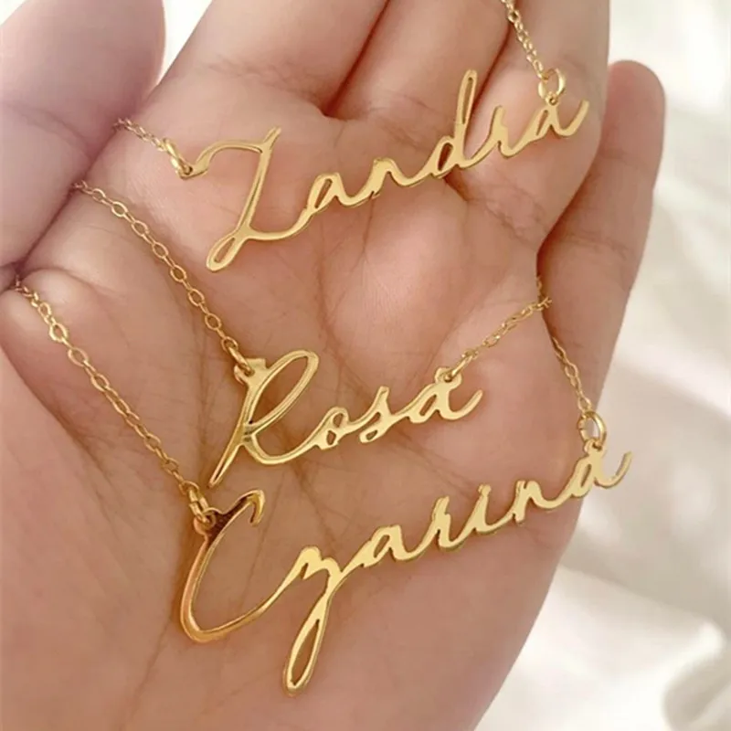 Personalized Custom Name Pendant Necklace Customized Cursive Nameplate Necklace For Women Handmade Jewelry Gift
Personalized Custom Name Pendant Necklace Customized Cursive Nameplate Necklace For Women Handmade Jewelry Gift