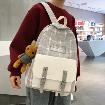 New Plaid Canvas Backpack Women's Casual Travel Backpack
New Plaid Canvas Backpack Women's Casual Travel Backpack