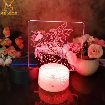 Molezu Halloween Riding The Unicorn Princess Pattern 3D Led Night Light Decoration Children Gifts 7 Color Changing Visual Lamp
Molezu Halloween Riding The Unicorn Princess Pattern 3D Led Night Light Decoration Children Gifts 7 Color Changing Visual Lamp