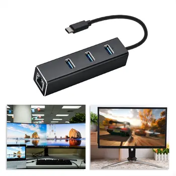 Type-c 3.0HUB + Gigabit Hub 3 Ports USB 3.0 Gigabit Ethernet LAN Rj45 Network Adapter Hub to 1000mbps
Type-c 3.0HUB + Gigabit Hub 3 Ports USB 3.0 Gigabit Ethernet LAN Rj45 Network Adapter Hub to 1000mbps