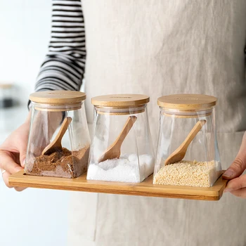 Glass seasoning box combination set home kitchen seasoning jar sugar salt pepper jar seasoning storage box
Glass seasoning box combination set home kitchen seasoning jar sugar salt pepper jar seasoning storage box