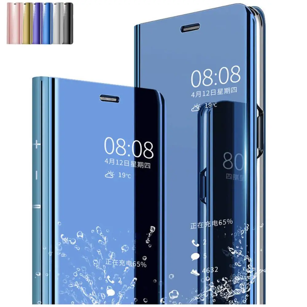 Флип чехол для Redmi Note 8 Pro роскошный кожаный книжка смартфона зеркальный подставка