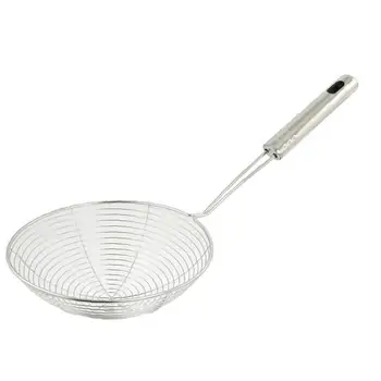 

Strainer Skimmer Stainless Steel Spider Strainer Ladle for Pasta Spaghetti Noodles and Frying in Kitchen 12 Inches Bowl