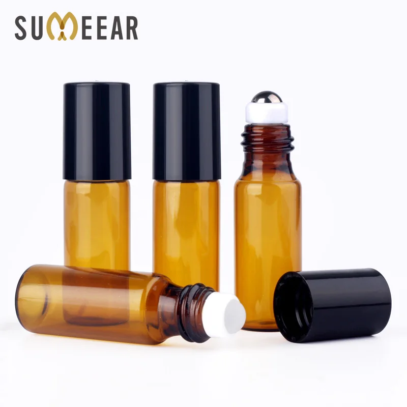 100pc/Lot 5ml Rollerball Essential Oil Bottles Refillable Roll On Bottle Brown Protected From Light Glass Bottle for Sample Gift
100pc/Lot 5ml Rollerball Essential Oil Bottles Refillable Roll On Bottle Brown Protected From Light Glass Bottle for Sample Gift