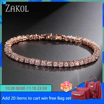 ZAKOL Trendy 3mm Round Cut Cubic Zirconia Tennis Bracelet & Bangles Fashion Crystal Jewelry For Women/Girl Accessories FSBP032
ZAKOL Trendy 3mm Round Cut Cubic Zirconia Tennis Bracelet & Bangles Fashion Crystal Jewelry For Women/Girl Accessories FSBP032