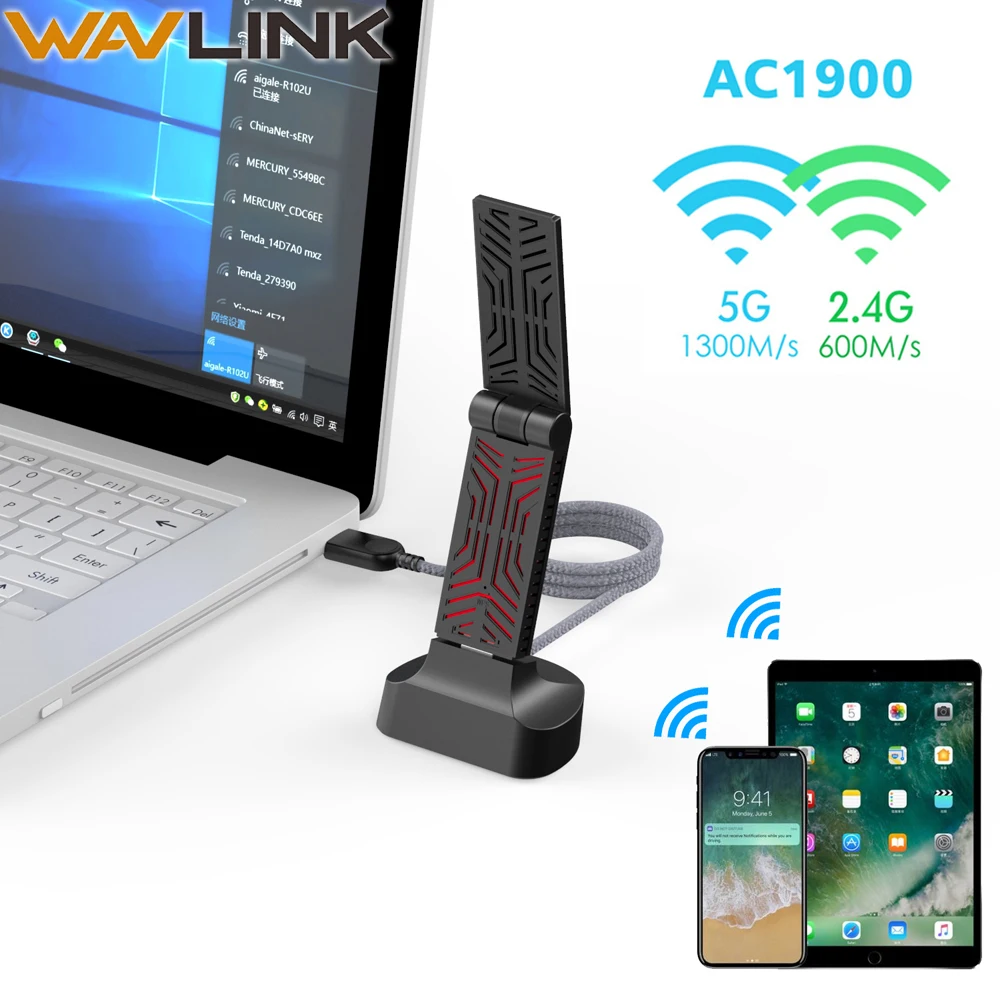 Wavlink AC1900 Dual Band USB 3.0 Wifi Adapter 1900Mbps 5.8G Wireless Wifi Receiver 2.4GHz WLAN Network Card For Windows Mac OS X
Wavlink AC1900 Dual Band USB 3.0 Wifi Adapter 1900Mbps 5.8G Wireless Wifi Receiver 2.4GHz WLAN Network Card For Windows Mac OS X