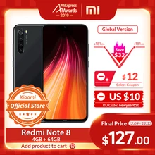 $15 off order over $150 Code“Brasil15” Versão global xiaomi redmi nota 8 4 gb 64 gb smartphone 48mp câmera snapdragon 665 telefone móvel 4000 mah 18 w carga rápida 6.3 "fhd(China)