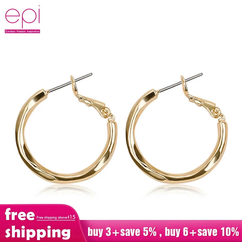 EPI женские серьги золотого цвета 4 мм толщина маленькие серьги-кольца для женщин