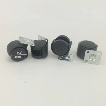 1.5" 40mm moving cabinet swivel wheel caster plastic black steel plate mount 4 pc 
1.5" 40mm moving cabinet swivel wheel caster plastic black steel plate mount 4 pc