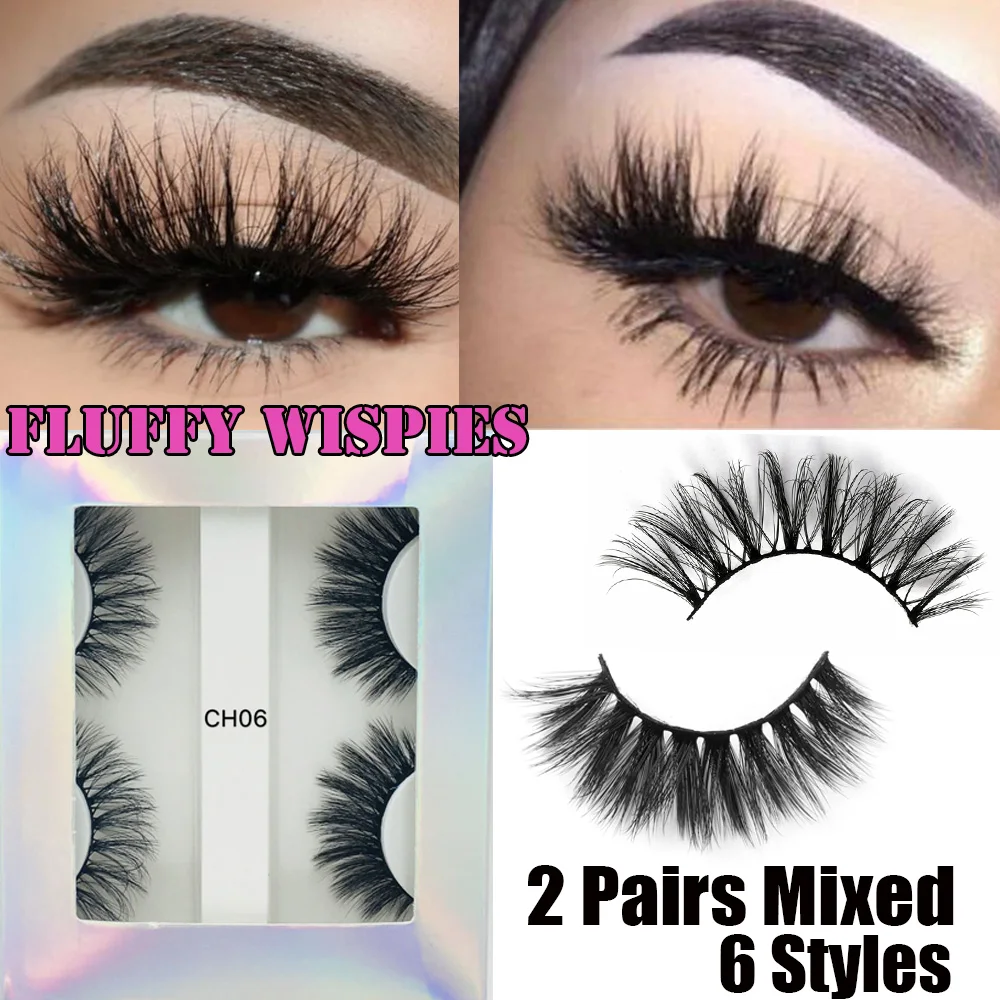 2 Pairs Multipack 3D Faux Mink Hair False Eyelashes Wispies Fluffy Natural Long Eyelashes Extension Makeup Full Strips Handmade
2 Pairs Multipack 3D Faux Mink Hair False Eyelashes Wispies Fluffy Natural Long Eyelashes Extension Makeup Full Strips Handmade