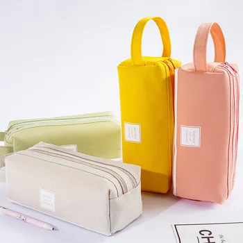 Simple Fresh Large Capacity Pencil Bag Double Deck Canvas Multi-functional Solid Color Pencil Box Student Stationery Bag
Simple Fresh Large Capacity Pencil Bag Double Deck Canvas Multi-functional Solid Color Pencil Box Student Stationery Bag
