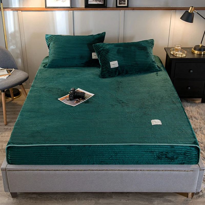 Winter Solid Color Warm Fitted Sheet Soft Velvet Mattress Cover Four Corners with Elastic Band Bed Sheets Pillowcase #s
Winter Solid Color Warm Fitted Sheet Soft Velvet Mattress Cover Four Corners with Elastic Band Bed Sheets Pillowcase #s