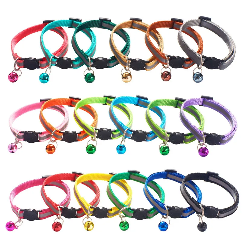 18 Colors Cats Bells Collars Adjustable Nylon Buckles Fashion Reflective Pet Collar Cat Head Pattern Supplies For Accessories
18 Colors Cats Bells Collars Adjustable Nylon Buckles Fashion Reflective Pet Collar Cat Head Pattern Supplies For Accessories