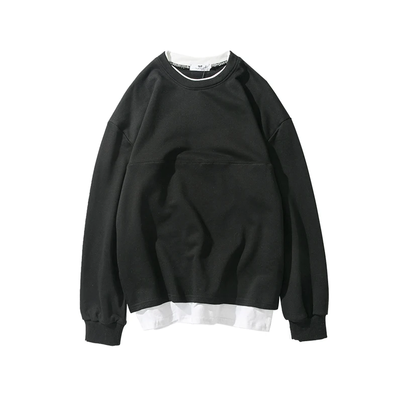 Spring and autumn new high quality solid color men's fake two round neck loose loose shoulder Sweatshirts WY362
Spring and autumn new high quality solid color men's fake two round neck loose loose shoulder Sweatshirts WY362