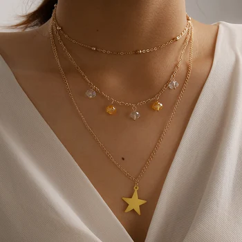 Tocona Charming Star Pendant Necklace for Women Colorful Bead Multilayer Gold Color Alloy Metal Adjustbale Sweater Jewelry 14697
Tocona Charming Star Pendant Necklace for Women Colorful Bead Multilayer Gold Color Alloy Metal Adjustbale Sweater Jewelry 14697
