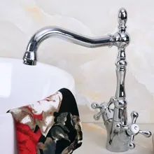 Polished Chrome Brass Two Cross Handles One Hole Bathroom Basin Kitchen Sink Swivel Spout Faucet Mixer Tap mnf917
Polished Chrome Brass Two Cross Handles One Hole Bathroom Basin Kitchen Sink Swivel Spout Faucet Mixer Tap mnf917