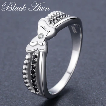 Romantic 2.8g 925 Sterling Silver Jewelry Black Spinel Butterfly Engagement Rings for Women Bijoux C479 
Romantic 2.8g 925 Sterling Silver Jewelry Black Spinel Butterfly Engagement Rings for Women Bijoux C479