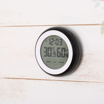 Round Touch Thermometer Hygrometer Alarm Clock Home Electronic Temperature Humidity Measuring Device
Round Touch Thermometer Hygrometer Alarm Clock Home Electronic Temperature Humidity Measuring Device