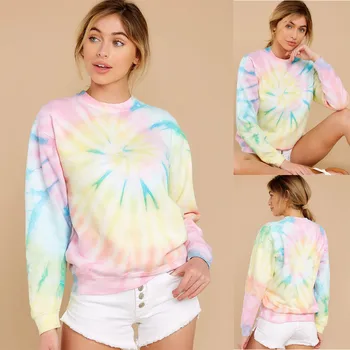 Women's Tie-dye Sweatshirt Long Sleeve autumn high quality fashionable young Pullover hoodies women aesthetic oversized 7.15 
Women's Tie-dye Sweatshirt Long Sleeve autumn high quality fashionable young Pullover hoodies women aesthetic oversized 7.15