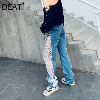 DEAT 2020 high waist broken hole out washed denim pants spring and summer full length jeans fashion tide WM35405L
DEAT 2020 high waist broken hole out washed denim pants spring and summer full length jeans fashion tide WM35405L