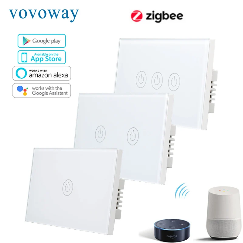 Smart touch switch US standard light switch zigbee network connection mobile phone APP remote control 1/2/3gang Interrupter
Smart touch switch US standard light switch zigbee network connection mobile phone APP remote control 1/2/3gang Interrupter