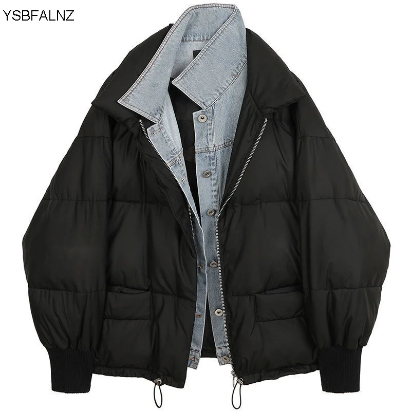 2023 New Fake Two-piece Fashion Warm Cotton Jacket Female Autumn And Winter Loose Large Size Denim Stitching Bread Jacket Trend
2023 New Fake Two-piece Fashion Warm Cotton Jacket Female Autumn And Winter Loose Large Size Denim Stitching Bread Jacket Trend