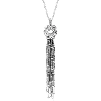 New 925 Sterling Silver Necklace Vintage Enchanted Tassel With Crown Necklace For Women Wedding Gift Fine DIY Jewelry
New 925 Sterling Silver Necklace Vintage Enchanted Tassel With Crown Necklace For Women Wedding Gift Fine DIY Jewelry