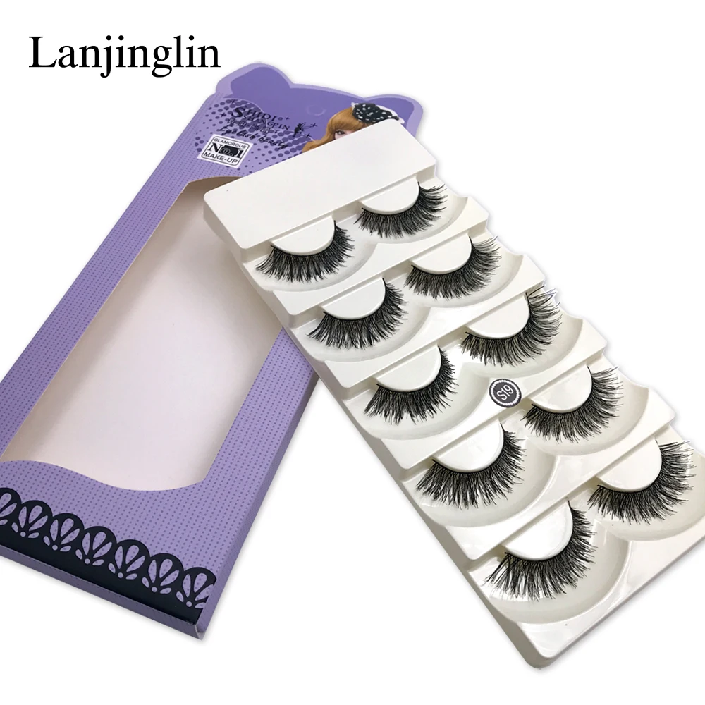 LANJINGLIN 5 pairs False Eyelashes Natural Long Make up Eye lash Black Cross Fake Eyelash Extension Full Strip Lashes #S19
LANJINGLIN 5 pairs False Eyelashes Natural Long Make up Eye lash Black Cross Fake Eyelash Extension Full Strip Lashes #S19