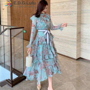EDGLuLu Summer Long Sleeve Vintage Printed Floral Casual Long Dresses Women Chiffon Cascading Ruffle Dress Vestidos 0903
EDGLuLu Summer Long Sleeve Vintage Printed Floral Casual Long Dresses Women Chiffon Cascading Ruffle Dress Vestidos 0903