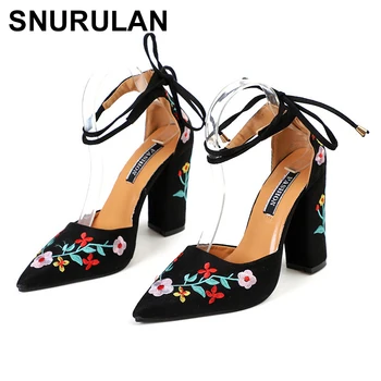 SNURULAN Women Plus Size Embroidered High Heels Pumps Flower Ankle Strap Shoes Woman Two Pieces Sexy Party Wedding Pointed Toe
SNURULAN Women Plus Size Embroidered High Heels Pumps Flower Ankle Strap Shoes Woman Two Pieces Sexy Party Wedding Pointed Toe