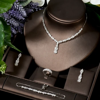 HIBRIDE Fashion Jewelry Set for Women Cubic Zirconia Bridal Earrings and Necklace set bijoux femme ensemble N-824 
HIBRIDE Fashion Jewelry Set for Women Cubic Zirconia Bridal Earrings and Necklace set bijoux femme ensemble N-824