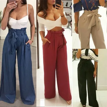 Women's Pants OL Office Loose Stretch Mid Waist Wide Leg Long Pants Casual Solid Color Trousers Elastic Waist Full Length
Women's Pants OL Office Loose Stretch Mid Waist Wide Leg Long Pants Casual Solid Color Trousers Elastic Waist Full Length