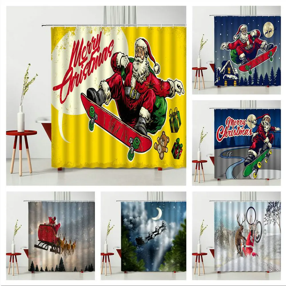 Christmas Shower Curtain Funny Santa 3D Printing Household Bathtub Bathroom Supplies Polyester Fabric
Christmas Shower Curtain Funny Santa 3D Printing Household Bathtub Bathroom Supplies Polyester Fabric