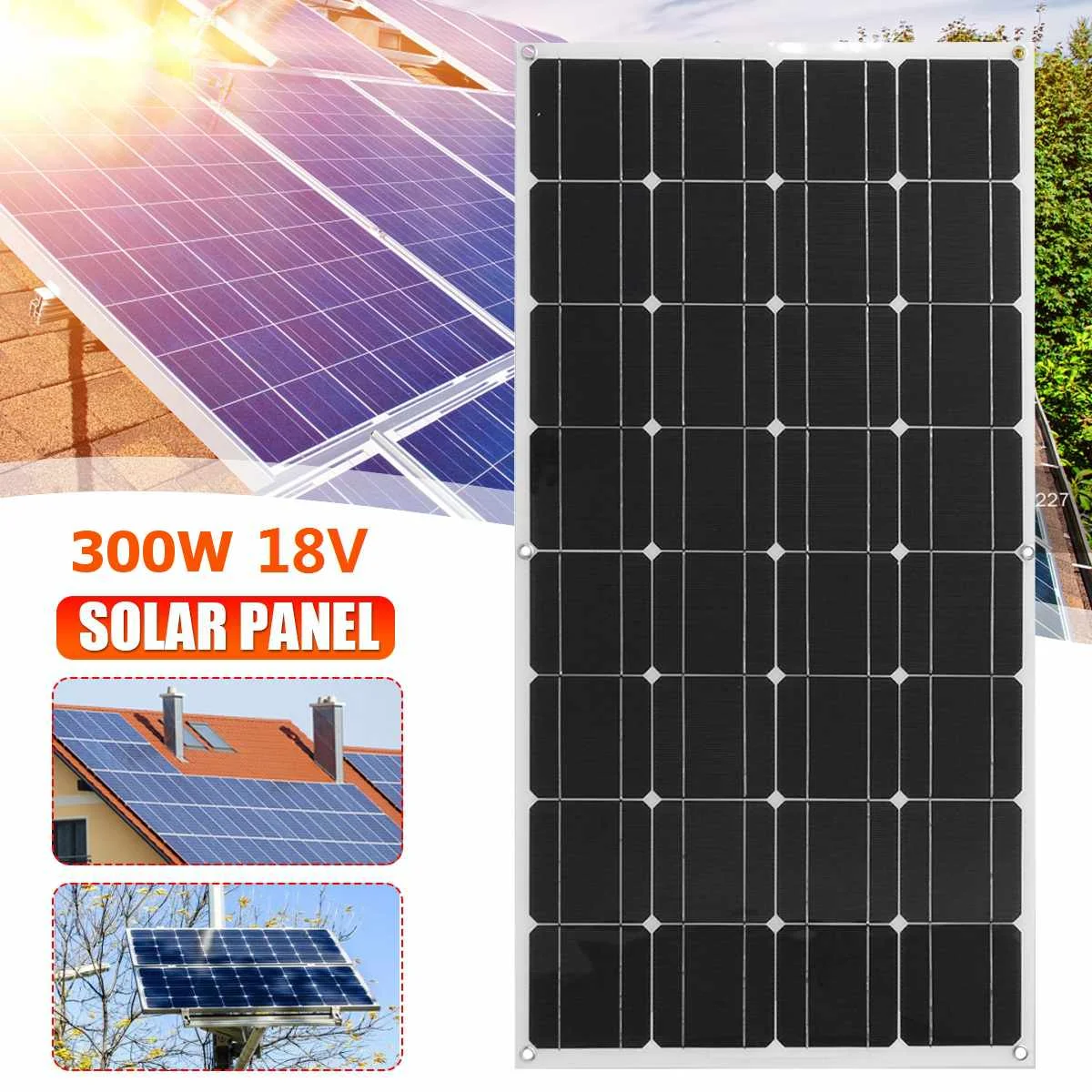 300W 18V Solar Panel Semi-flexible Monocrystalline Solar Cells Waterproof Outdoor Battery Charger
300W 18V Solar Panel Semi-flexible Monocrystalline Solar Cells Waterproof Outdoor Battery Charger