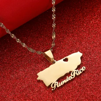 Puerto Rico With Heart Map Pendant Necklaces Gold Color PR Puerto Ricans Jewelry Gift
Puerto Rico With Heart Map Pendant Necklaces Gold Color PR Puerto Ricans Jewelry Gift