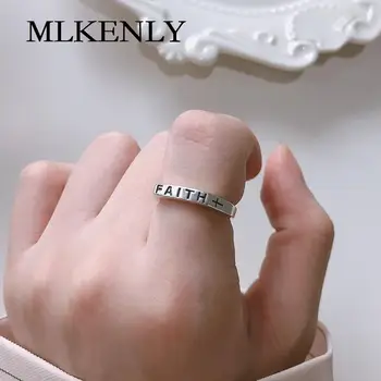 MLKENLY Fashion Jewelry 925 Sterling Silver Open Ring Simple FAITH faith cross ring Japan and South Korea ring for girls lovely 
MLKENLY Fashion Jewelry 925 Sterling Silver Open Ring Simple FAITH faith cross ring Japan and South Korea ring for girls lovely