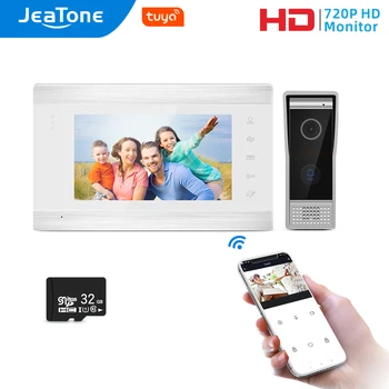 Jeatone WiFi Tuya 7''White Video Door Phone Intercom System with 720P/AHD Wired Doorbell Camera Remote Unlock Motion Detection
Jeatone WiFi Tuya 7''White Video Door Phone Intercom System with 720P/AHD Wired Doorbell Camera Remote Unlock Motion Detection