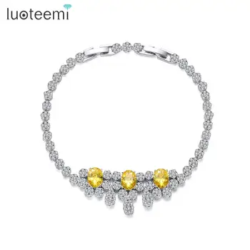 LUOTEEMI Charm Tennis Femme Bracelet Yellow White Crystal CZ Stone Fashion Jewelry for Women Girl Wedding Engagement Gift Bijoux
LUOTEEMI Charm Tennis Femme Bracelet Yellow White Crystal CZ Stone Fashion Jewelry for Women Girl Wedding Engagement Gift Bijoux