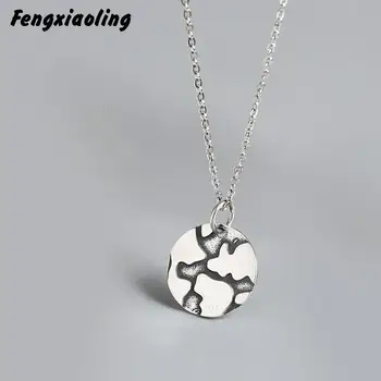 Fengxiaoling Vintage My World Alphabet Necklace Real 925 Sterling Silver Personality Map Round Pendant Necklaces For Women 
Fengxiaoling Vintage My World Alphabet Necklace Real 925 Sterling Silver Personality Map Round Pendant Necklaces For Women