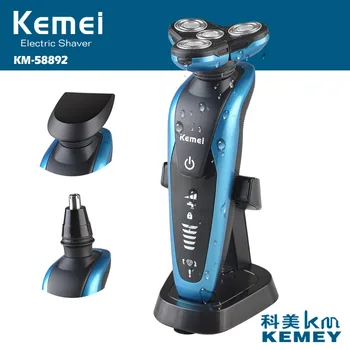 Kemei Electric Shaver 3 In1 Rechargeable Beard Trimmer Body for Men Floating Washable Blade Heads Razor Shaving Machine F30 
Kemei Electric Shaver 3 In1 Rechargeable Beard Trimmer Body for Men Floating Washable Blade Heads Razor Shaving Machine F30