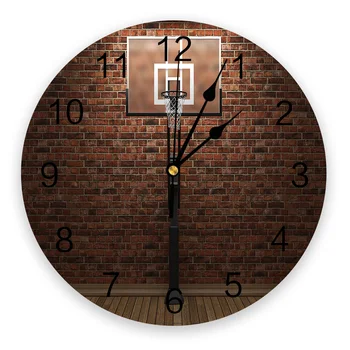 Basketball Basket Brick Wall Round Wall Clock for Home Decor Living Room No Ticking Sound Modern Creative Wall Clocks
Basketball Basket Brick Wall Round Wall Clock for Home Decor Living Room No Ticking Sound Modern Creative Wall Clocks