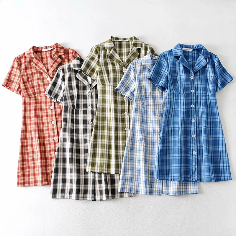 MosiMolly 2020 Trendy New Plaid Dress Women Notched Button Mini Dress Female Vestidos Summer
MosiMolly 2020 Trendy New Plaid Dress Women Notched Button Mini Dress Female Vestidos Summer