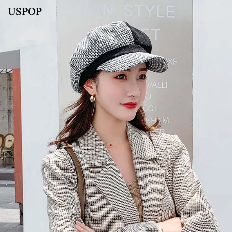 USPOP 2019 New winter caps women wool octagonal hat patchwork wool newsboy caps thick warm visor cap berets
USPOP 2019 New winter caps women wool octagonal hat patchwork wool newsboy caps thick warm visor cap berets