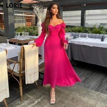 LORIE Hot Pink Long Mermaid Chiffon Dubai Party Gowns Evening Dresses Strapless Puff Sleeve Formal Vestidos de festa Prom Gowns
LORIE Hot Pink Long Mermaid Chiffon Dubai Party Gowns Evening Dresses Strapless Puff Sleeve Formal Vestidos de festa Prom Gowns