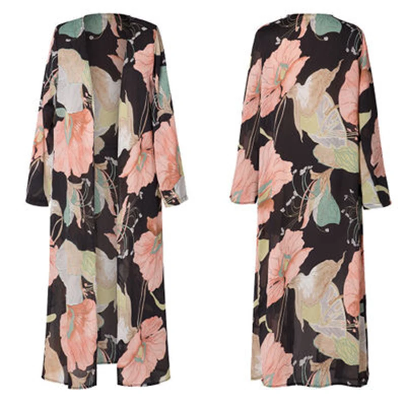 Chiffon Flower Print Women Cardigan Casual Loose Cardigans Long Sleeve Sun Protection Clothes Boho Beach Cover Up
Chiffon Flower Print Women Cardigan Casual Loose Cardigans Long Sleeve Sun Protection Clothes Boho Beach Cover Up